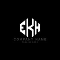 diseño de logotipo de letra ekh con forma de polígono. ekh polígono y diseño de logotipo en forma de cubo. Ekh hexágono vector logo plantilla colores blanco y negro. monograma ekh, logotipo comercial y inmobiliario.