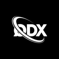 logotipo qdx. letra qdx. diseño del logotipo de la letra qdx. logotipo qdx de iniciales vinculado con círculo y logotipo de monograma en mayúsculas. tipografía qdx para tecnología, negocios y marca inmobiliaria. vector