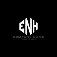 diseño de logotipo de letra enh con forma de polígono. enh polígono y diseño de logotipo en forma de cubo. enh hexágono vector logo plantilla colores blanco y negro. enh monograma, logotipo comercial e inmobiliario.