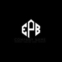 EPB letter logo design with polygon shape. EPB polygon and cube shape logo design. EPB hexagon vector logo template white and black colors. EPB monogram, business and real estate logo.