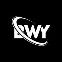 logotipo de bwy. carta bwy. diseño del logotipo de la letra bwy. logotipo de las iniciales bwy vinculado con un círculo y un logotipo de monograma en mayúsculas. tipografía bwy para tecnología, negocios y marca inmobiliaria. vector