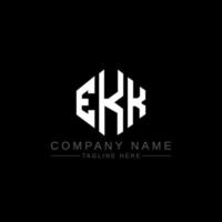 diseño de logotipo de letra ekk con forma de polígono. ekk polígono y diseño de logotipo en forma de cubo. Ekk hexágono vector logo plantilla colores blanco y negro. monograma ekk, logotipo empresarial y inmobiliario.