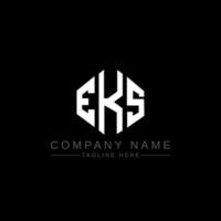 EKS letter logo design with polygon shape. EKS polygon and cube shape logo design. EKS hexagon vector logo template white and black colors. EKS monogram, business and real estate logo.