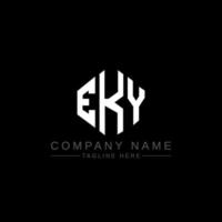 EKY letter logo design with polygon shape. EKY polygon and cube shape logo design. EKY hexagon vector logo template white and black colors. EKY monogram, business and real estate logo.