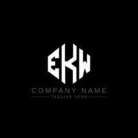 EKW letter logo design with polygon shape. EKW polygon and cube shape logo design. EKW hexagon vector logo template white and black colors. EKW monogram, business and real estate logo.
