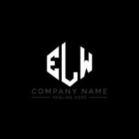 ELW letter logo design with polygon shape. ELW polygon and cube shape logo design. ELW hexagon vector logo template white and black colors. ELW monogram, business and real estate logo.