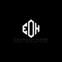 EOH letter logo design with polygon shape. EOH polygon and cube shape logo design. EOH hexagon vector logo template white and black colors. EOH monogram, business and real estate logo.