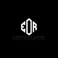 EOR letter logo design with polygon shape. EOR polygon and cube shape logo design. EOR hexagon vector logo template white and black colors. EOR monogram, business and real estate logo.