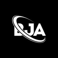 BJA logo. BJA letter. BJA letter logo design. Initials BJA logo linked with circle and uppercase monogram logo. BJA typography for technology, business and real estate brand. vector