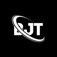 logotipo de bjt. carta bjt. diseño de logotipo de letra bjt. Logotipo de iniciales bjt vinculado con círculo y logotipo de monograma en mayúsculas. tipografía bjt para tecnología, negocios y marca inmobiliaria. vector