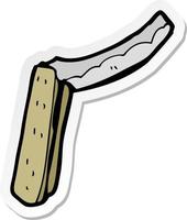 sticker of a cartoon folding razor vector