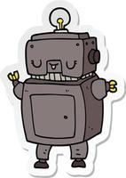 sticker of a cartoon robot vector