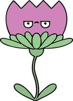cute cartoon flower vector