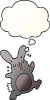 cartoon rabbit and thought bubble in smooth gradient style vector