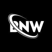 logotipo de bw. letra bw. diseño del logotipo de la letra bnw. Logotipo de iniciales bnw vinculado con círculo y logotipo de monograma en mayúsculas. tipografía bnw para tecnología, negocios y marca inmobiliaria. vector