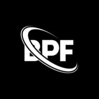 logotipo de bpf. carta bpf. diseño de logotipo de letra bpf. logotipo de iniciales bpf vinculado con círculo y logotipo de monograma en mayúsculas. tipografía bpf para tecnología, negocios y marca inmobiliaria. vector