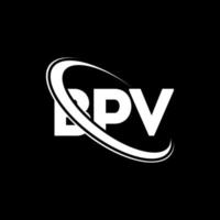 logotipo de bpv letra bpv. diseño del logotipo de la letra bpv. logotipo de iniciales bpv vinculado con círculo y logotipo de monograma en mayúsculas. tipografía bpv para tecnología, negocios y marca inmobiliaria. vector
