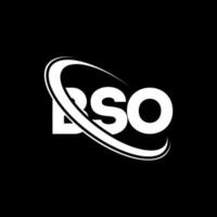 logotipo de bso. letra bso. diseño del logotipo de la letra bso. logotipo de bso iniciales vinculado con círculo y logotipo de monograma en mayúsculas. tipografía bso para tecnología, negocios y marca inmobiliaria. vector