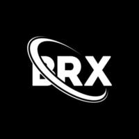 logotipo de brx. letra brx. diseño del logotipo de la letra brx. logotipo de iniciales brx vinculado con círculo y logotipo de monograma en mayúsculas. tipografía brx para tecnología, negocios y marca inmobiliaria. vector