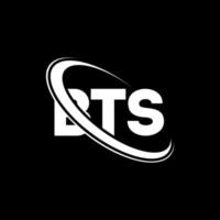 logotipo de BTS. carta bts. diseño de logotipo de letra bts. logotipo de bts iniciales vinculado con círculo y logotipo de monograma en mayúsculas. tipografía bts para tecnología, negocios y marca inmobiliaria. vector