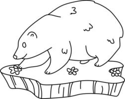 coloring page alphabets animal cartoon bear vector