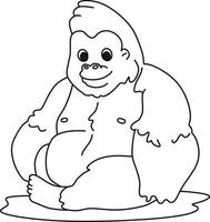 página para colorear alfabetos animales dibujos animados gorila vector