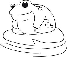 página para colorear alfabetos animales dibujos animados rana vector