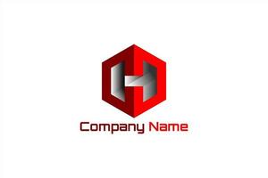 3D vector logo element with initial H in shield shape. Usable for real estate, technology and general business brands