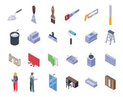 Remodeling icons set isometric vector. Interior carpet vector