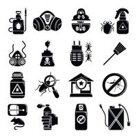 Pest control tools icons set, simple style vector