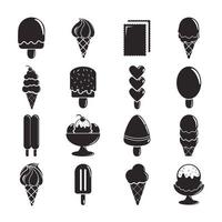 conjunto de iconos de helado estilo dulce y simple vector