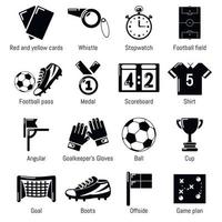 Soccer football icons set, simple style vector