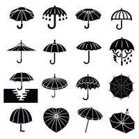 Umbrella icons set, simple style vector