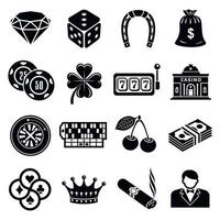Casino icons set, simple style vector