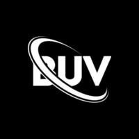 logotipo de buv. carta buv. diseño del logotipo de la letra buv. Logotipo de iniciales buv vinculado con círculo y logotipo de monograma en mayúsculas. tipografía buv para tecnología, negocios y marca inmobiliaria. vector