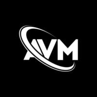 logotipo de avm. letra avm. diseño del logotipo de la letra avm. logotipo de iniciales avm vinculado con círculo y logotipo de monograma en mayúsculas. tipografía avm para tecnología, negocios y marca inmobiliaria. vector