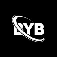 logotipo de byb. carta byb. diseño del logotipo de la letra byb. logotipo de las iniciales byb vinculado con el círculo y el logotipo del monograma en mayúsculas. tipografía byb para tecnología, negocios y marca inmobiliaria. vector