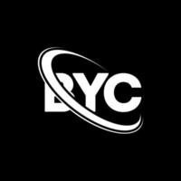 logotipo de byc. carta byc. diseño del logotipo de la letra byc. logotipo de las iniciales byc vinculado con un círculo y un logotipo de monograma en mayúsculas. tipografía byc para tecnología, negocios y marca inmobiliaria. vector