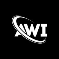 logotipo de aui. carta aui. diseño del logotipo de la letra awi. logotipo de iniciales awi vinculado con círculo y logotipo de monograma en mayúsculas. tipografía awi para tecnología, negocios y marca inmobiliaria. vector