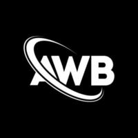 logotipo de awb. letra awb. diseño de logotipo de letra awb. logotipo de iniciales awb vinculado con círculo y logotipo de monograma en mayúsculas. tipografía awb para tecnología, negocios y marca inmobiliaria. vector