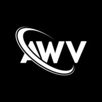 logotipo de awv. letra awv. diseño del logotipo de la letra awv. logotipo de iniciales awv vinculado con círculo y logotipo de monograma en mayúsculas. tipografía awv para tecnología, negocios y marca inmobiliaria. vector