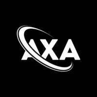 logotipo de axa. letra axa. diseño del logotipo de la letra axa. logotipo de las iniciales axa vinculado con un círculo y un logotipo de monograma en mayúsculas. tipografía axa para tecnología, negocios y marca inmobiliaria. vector