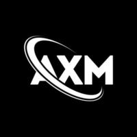 logotipo de axm. letra axm. diseño del logotipo de la letra axm. logotipo de iniciales axm vinculado con círculo y logotipo de monograma en mayúsculas. tipografía axm para tecnología, negocios y marca inmobiliaria. vector