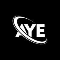 AYE logo. AYE letter. AYE letter logo design. Initials AYE logo linked with circle and uppercase monogram logo. AYE typography for technology, business and real estate brand. vector