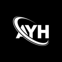 AYH logo. AYH letter. AYH letter logo design. Initials AYH logo linked with circle and uppercase monogram logo. AYH typography for technology, business and real estate brand. vector