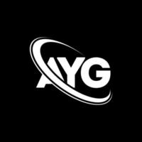 AYG logo. AYG letter. AYG letter logo design. Initials AYG logo linked with circle and uppercase monogram logo. AYG typography for technology, business and real estate brand. vector