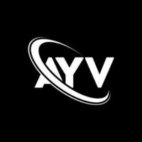 logotipo de av. letra ayv. diseño del logotipo de la letra ayv. logotipo de iniciales ayv vinculado con círculo y logotipo de monograma en mayúsculas. tipografía ayv para tecnología, negocios y marca inmobiliaria. vector