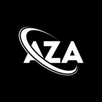 AZA logo. AZA letter. AZA letter logo design. Initials AZA logo linked with circle and uppercase monogram logo. AZA typography for technology, business and real estate brand. vector