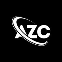 logotipo azc. letra azc. diseño del logotipo de la letra azc. logotipo de iniciales azc vinculado con círculo y logotipo de monograma en mayúsculas. tipografía azc para tecnología, negocios y marca inmobiliaria. vector