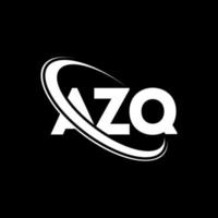 logotipo de azq. letra azq. diseño del logotipo de la letra azq. logotipo de iniciales azq vinculado con círculo y logotipo de monograma en mayúsculas. tipografía azq para tecnología, negocios y marca inmobiliaria. vector